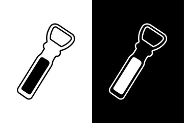 Download Bottle Opener Silhouette Vector Clean Black & White Design.