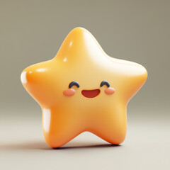 golden angel star on white background