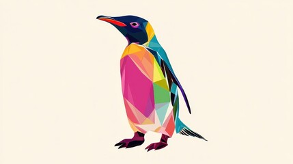 Colorful Geometric Penguin Illustration. (1)