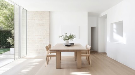 Fototapeta premium Modern dining room with natural light and simple design