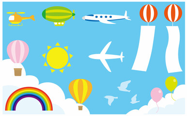 青空とイラスト素材セット