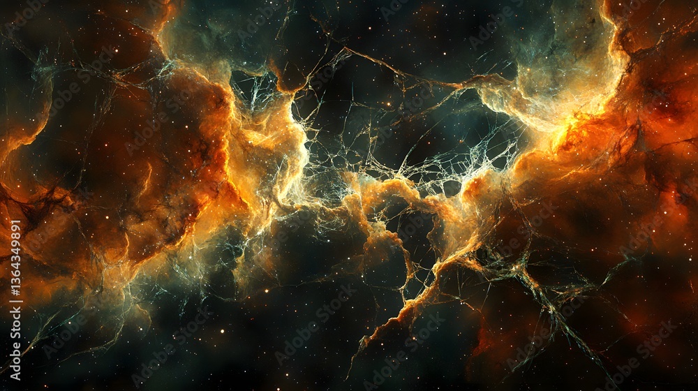 Poster stunning nebula filled with countless stars creating a mesmerizing display of color in a surreal cos