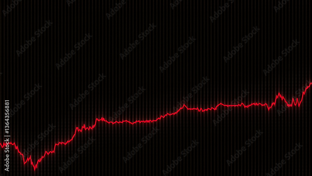 Aufkleber dynamic animation of a red graph on a white grid against a black background - stock footage concept 