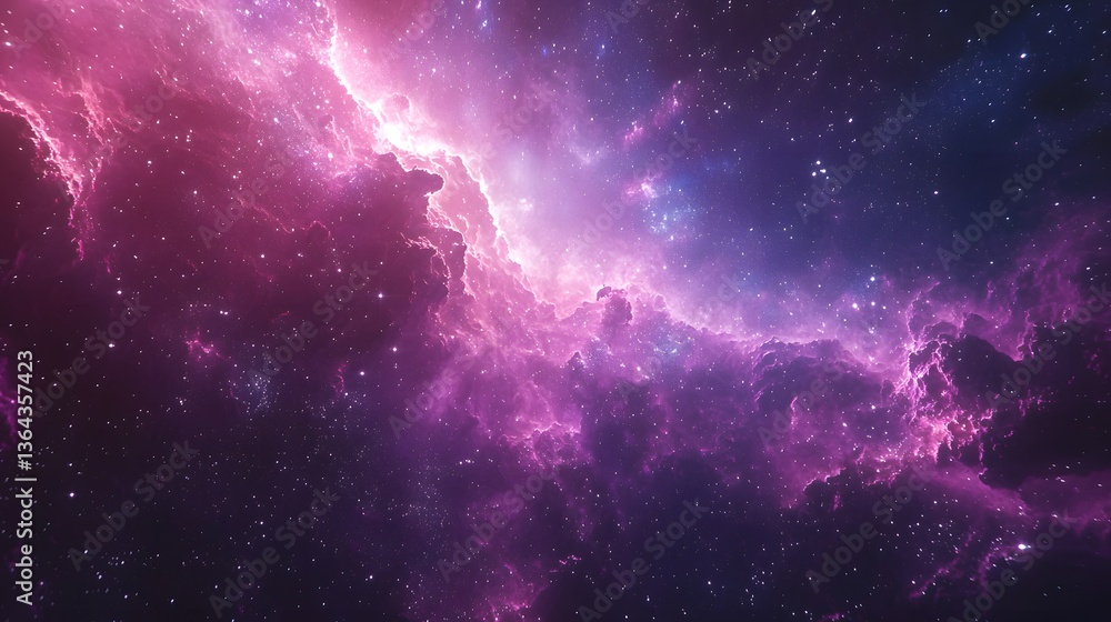 Aufkleber enigmatic nebula space scene with dreamy cosmic rays streaming from a distant star in abstract form