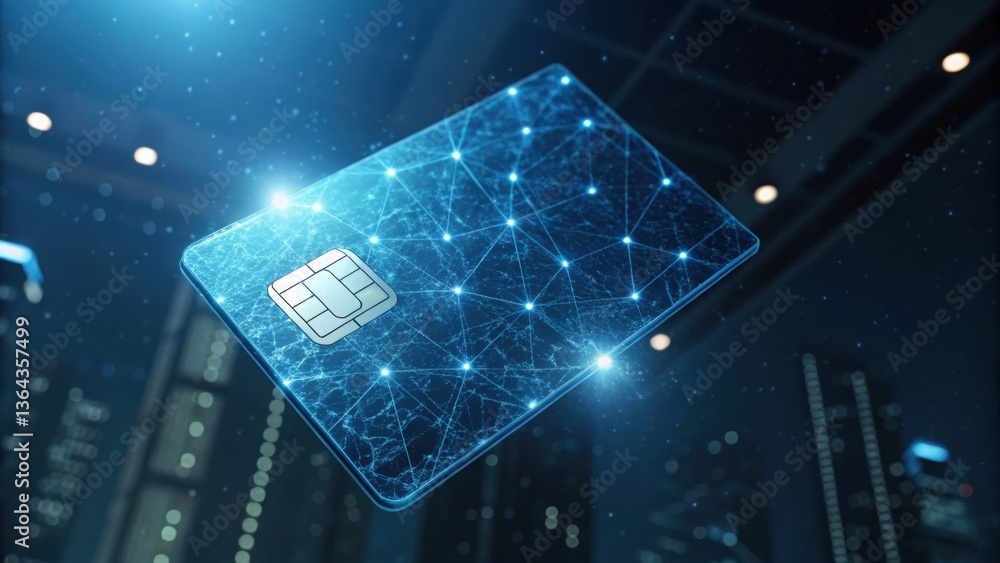 Poster digital payment's core: capturing the essence of technological advancements with a close-up view of 