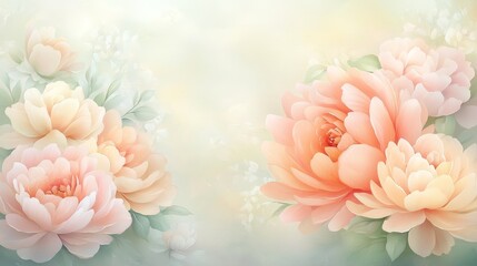 Delicate pink flowers in full bloom against a serene green background pink