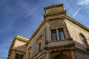 Characteristic Italian buildings in Syracuse, Sicily