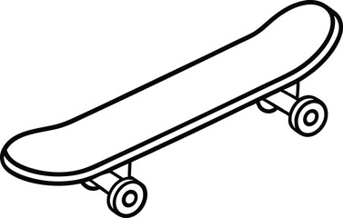 skateboard coloring book page,skateboard line art vector