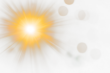 Bright golden light burst on Transparent background.