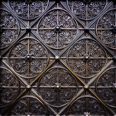 Medieval Ironwork Gothic Wallpaper – Wrought Scroll Pattern

