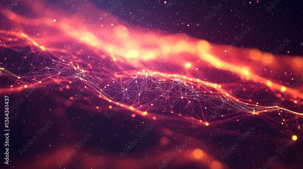 Aufkleber abstract network of vibrant lights creating a cosmic connection in a beautifully designed galactic l