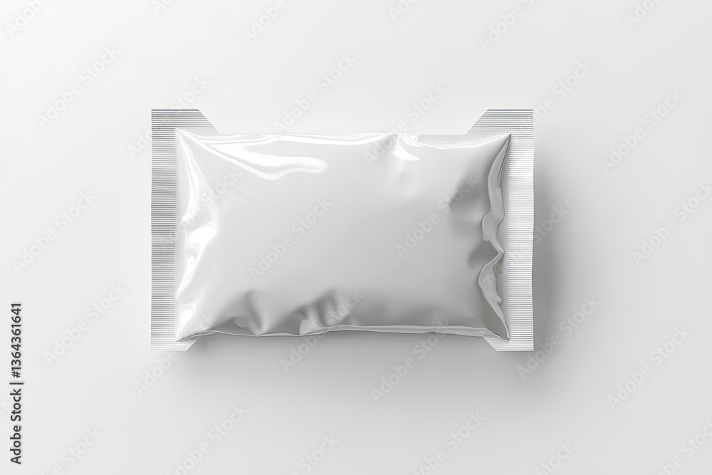 Poster flawless visual of wet wipe sachet front view isolated in white background