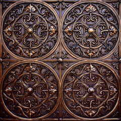 Obraz premium Medieval Ironwork Gothic Wallpaper – Wrought Scroll Pattern