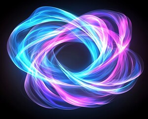 Abstract glowing light swirls.