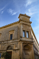 Characteristic Italian buildings in Syracuse, Sicily