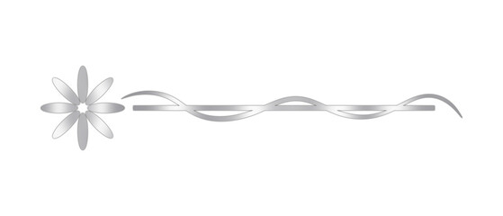 Classic, Elegant, and Glossy Silver Text Divider – Isolated on White.