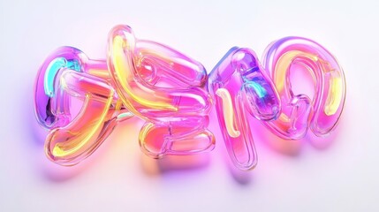 Abstract translucent glass tubes with colorful lighting creating a design