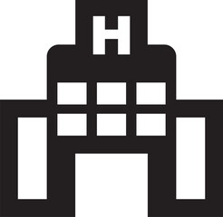 Fototapeta premium Hospital building for emergency urgent care flat icon for apps and websites