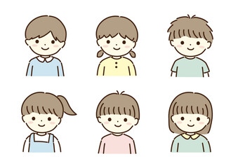 男の子女の子のイラストセット