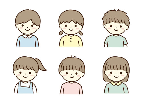 男の子女の子のイラストセット