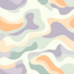 Abstract Pastel Wavy Pattern with Flowing Shapes in Soft Tones