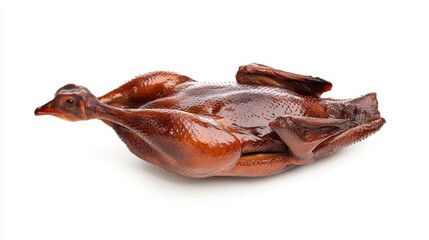 Fototapeta premium Whole Roasted Duck Presented On A White Background