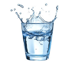 The Refreshing Splash Of Pure Water Filling A Glass, Creating A Dynamic And Lively Scene Against A Bright Isolated on Transparent Background