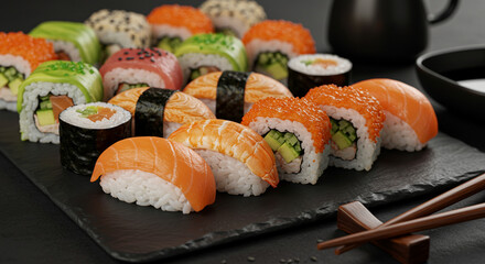 sushi and chopsticks