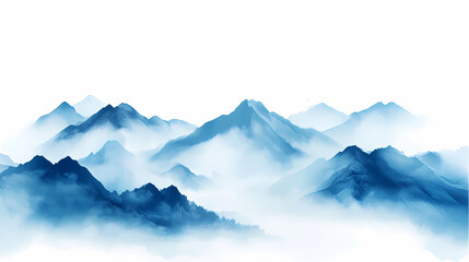 Fototapeta premium Misty Mountain Landscape Painting