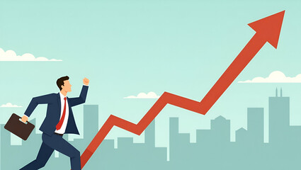 Flat Growth Arrows: A Businessman's Guide to Target Planning, Leadership, and Corporate Strategy for Success in Finance, Operations, and Sales - Cute Vector Illustration