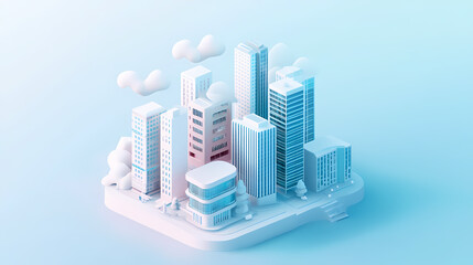 Obraz premium Pastel Cityscape Miniature