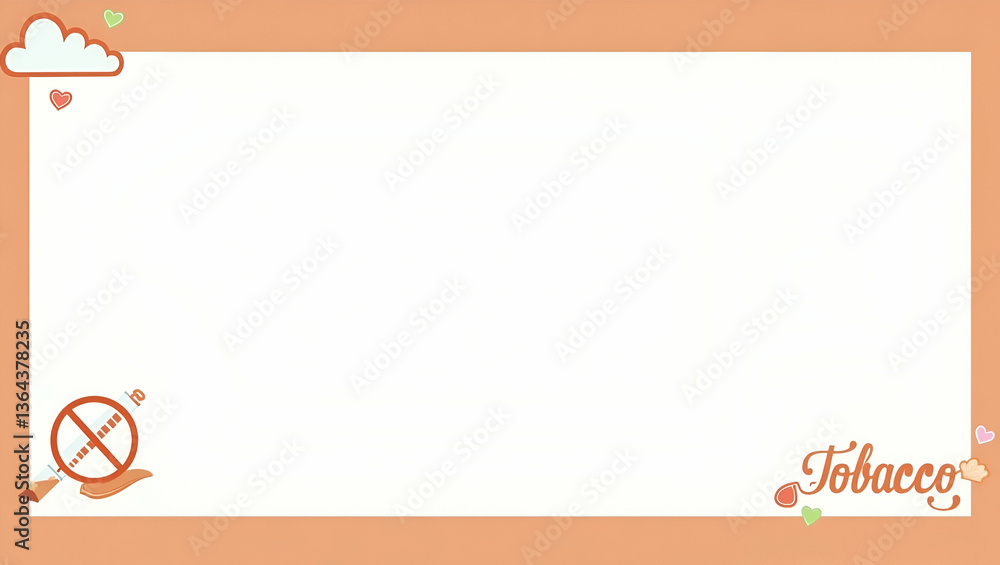 Poster minimalist frame for world no tobacco day: create impactful anti-smoking messages with a clean desig