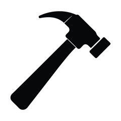 Hammer vector Silhouette Icon Isolated on White Background ai generated