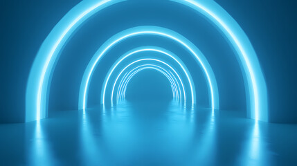 Obraz premium Abstract Neon Light Tunnel Effect