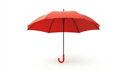 Obraz premium A bright red umbrella stands open against a white background