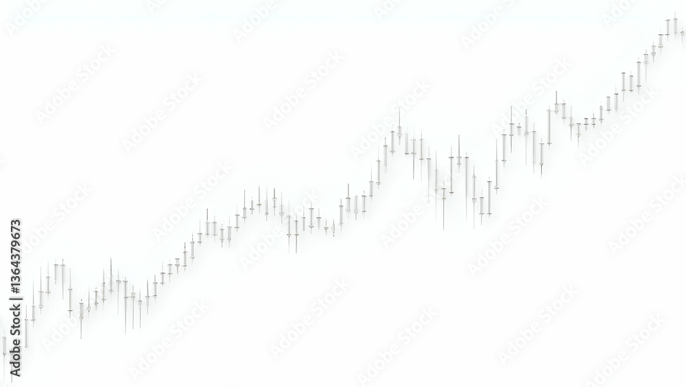 Aufkleber candle stick graph chart for stock market investment & trading: bullish trend points on white backgr