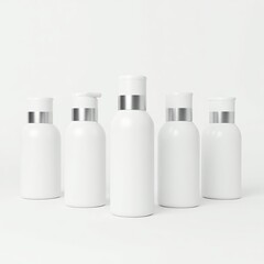 Minimalist White Bottle Set Mockup