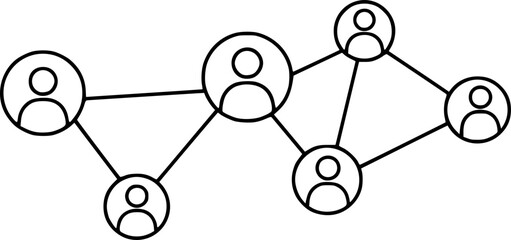 Vector line share, network icon suitable on white background
