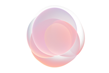 Abstract pink and red overlapping spheres.