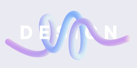 Wavy 3d ribbon. Colored wavy gradient line for background, poster or cover. Vector illustration design.