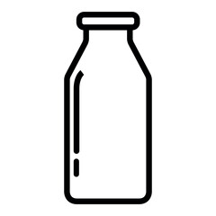 Milk bottle outline style icon vector, linear style milk bottle icon vector in trendy flat style illustration isolated on white background.