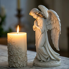 Angel and burning candle