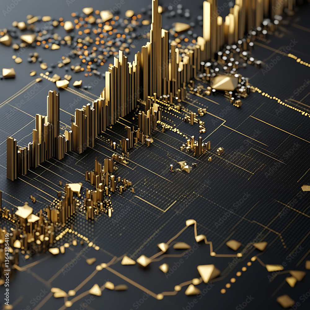 Aufkleber analyzing financial trends digital space data visualization modern environment close-up view economi