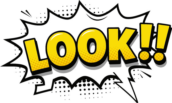 Look comic book bubble text retro style
