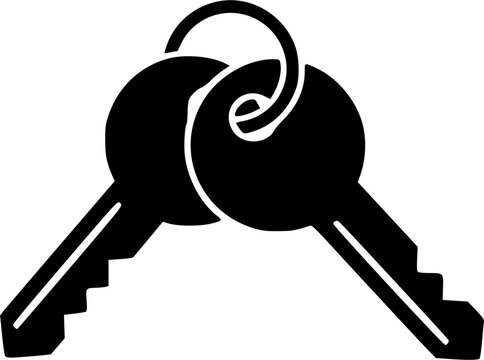 Vector black keys icon on grey background
