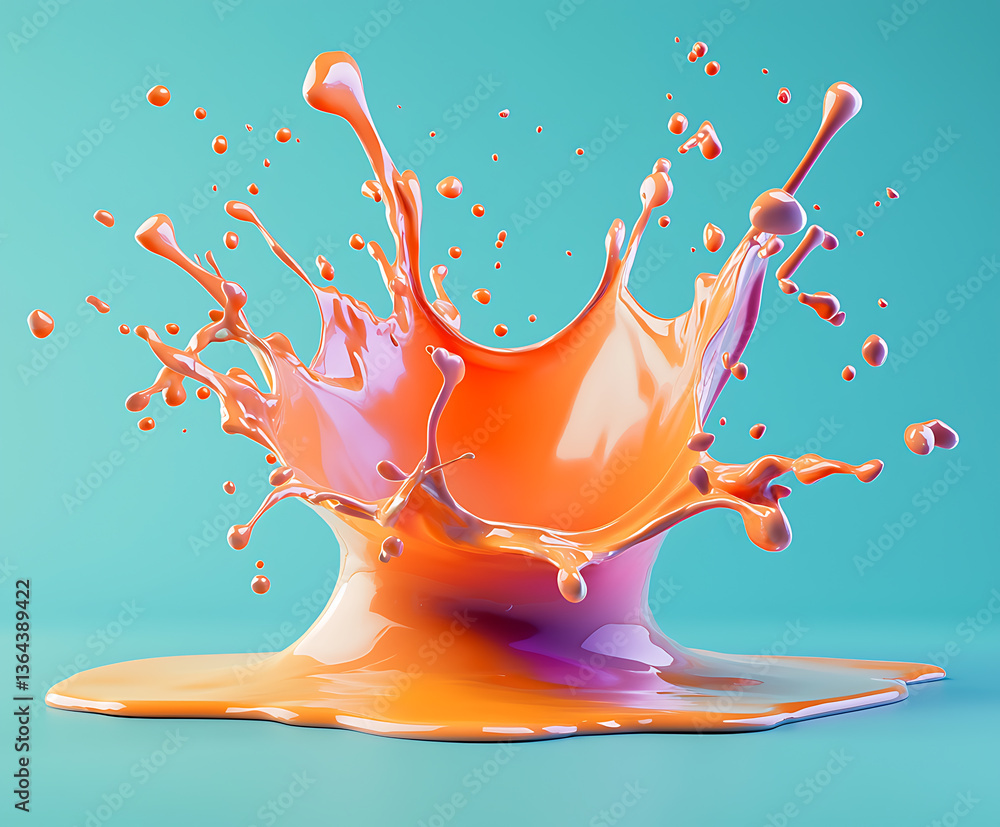 Poster dynamic orange splash action studio image vibrant environment close-up view creative concept for art