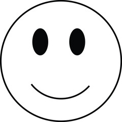 happy smiley face emoji icon vector illustration black white line art icon design
