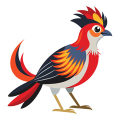 Obraz premium Detailed Bird Artwork Showcasing Red Feathers, Crest, and Bold Design