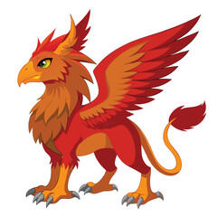 Obraz premium Charming Cartoon Griffin Vector Perfect for Fantasy-Themed Media Projects