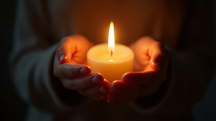 hand holding a candle